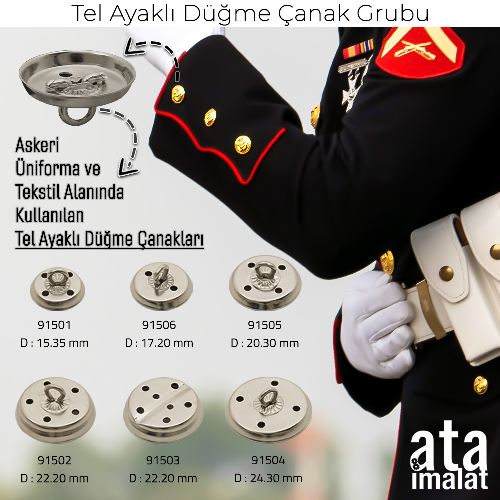 Yeni Üretim - Tel Ayaklı Düğme Çanaklar
